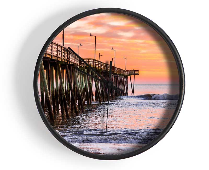 Sunrise Pier Clock - Wallart-Direct UK