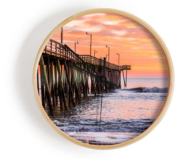 Sunrise Pier Clock - Wallart-Direct UK