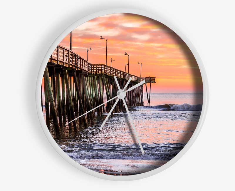 Sunrise Pier Clock - Wallart-Direct UK