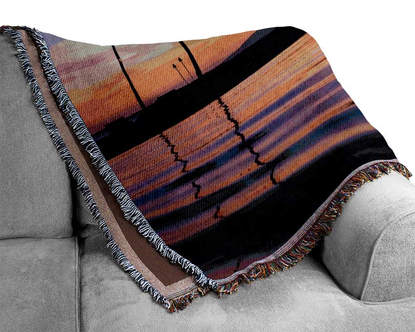 Ripples At Sunset Woven Blanket