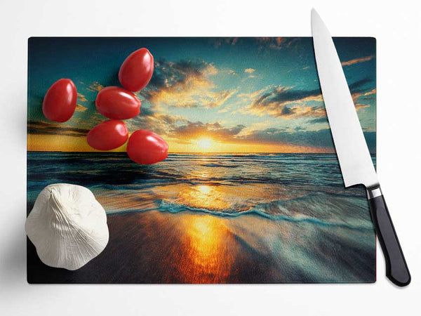 Fire Sunset Glow Glass Chopping Board