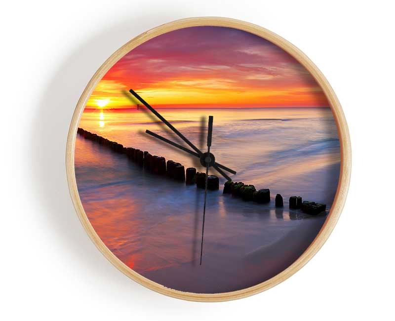 Movement Of The Sunset Ocean Clock - Wallart-Direct UK