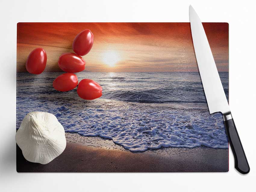 Sparkling Ocean Glass Chopping Board