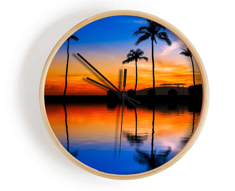 Stunning Reflections Of The Ocean Sky Clock - Wallart-Direct UK