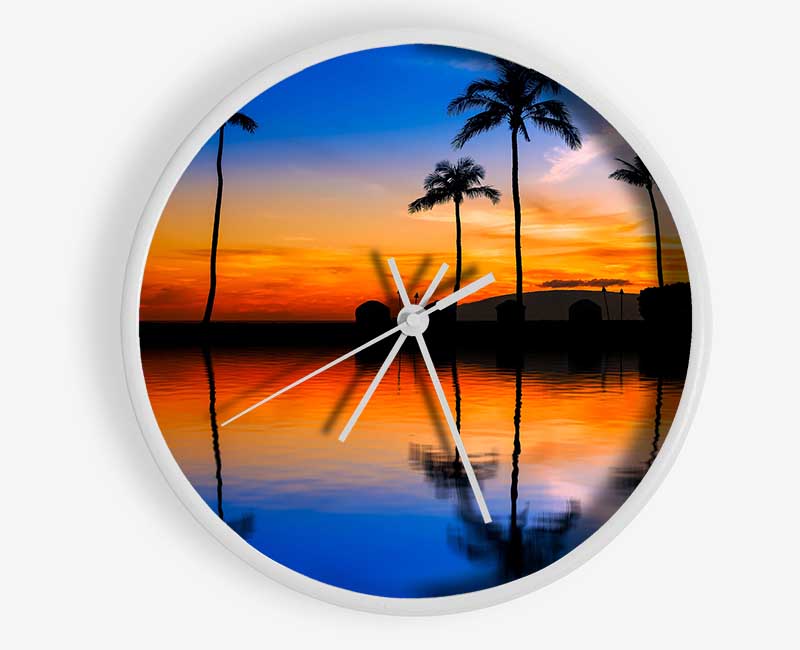 Stunning Reflections Of The Ocean Sky Clock - Wallart-Direct UK