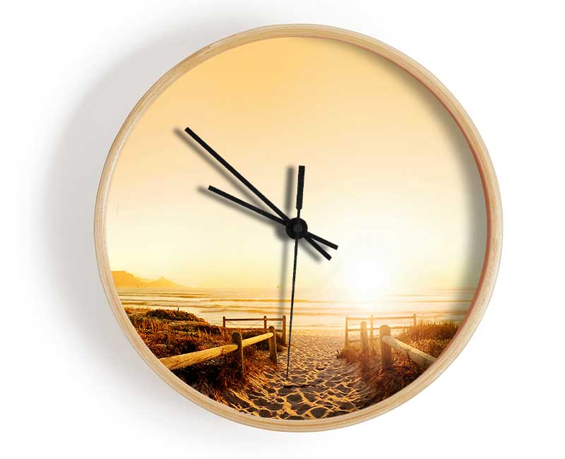 Sunrise walk To The Ocean Clock - Wallart-Direct UK