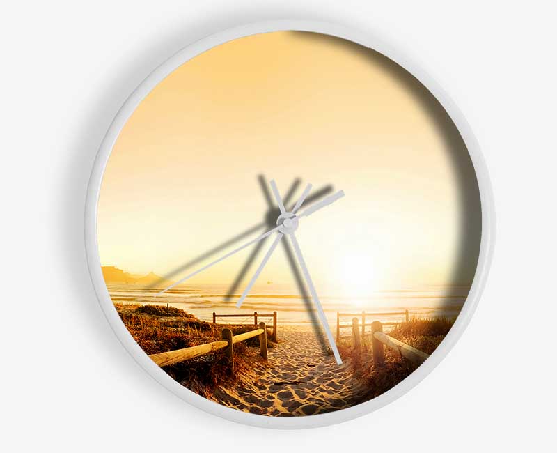 Sunrise walk To The Ocean Clock - Wallart-Direct UK