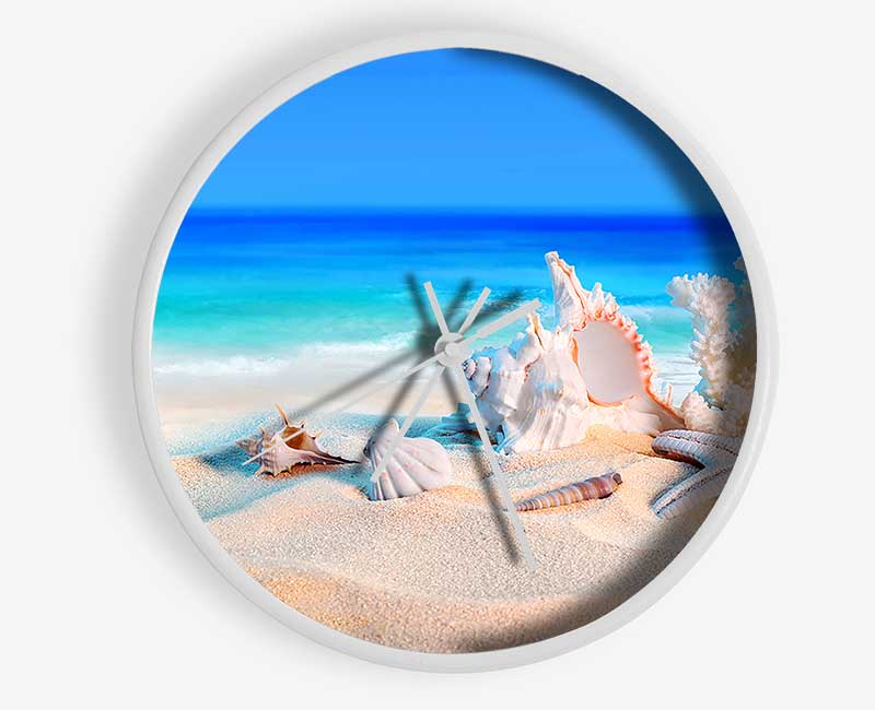 Perfect Ocean Shells Clock - Wallart-Direct UK