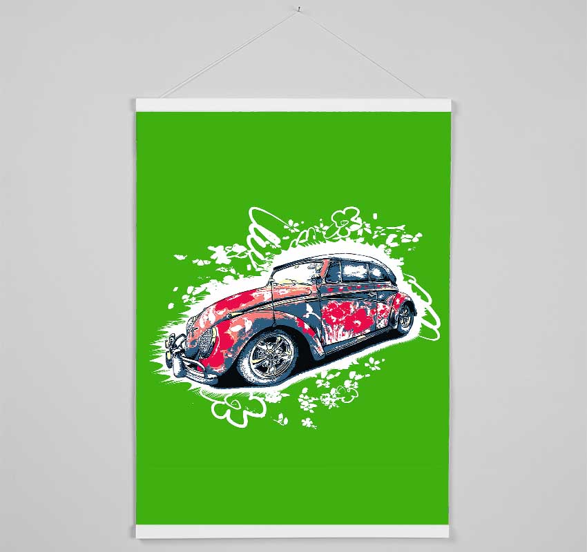 Flower Power VW Beetle Hanging Poster - Wallart-Direct UK