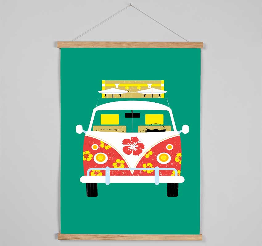 VW Camper Van Hippy Hanging Poster - Wallart-Direct UK