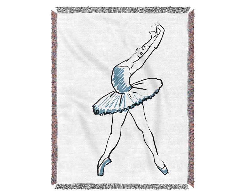 Blue Ballerina 1 Woven Blanket