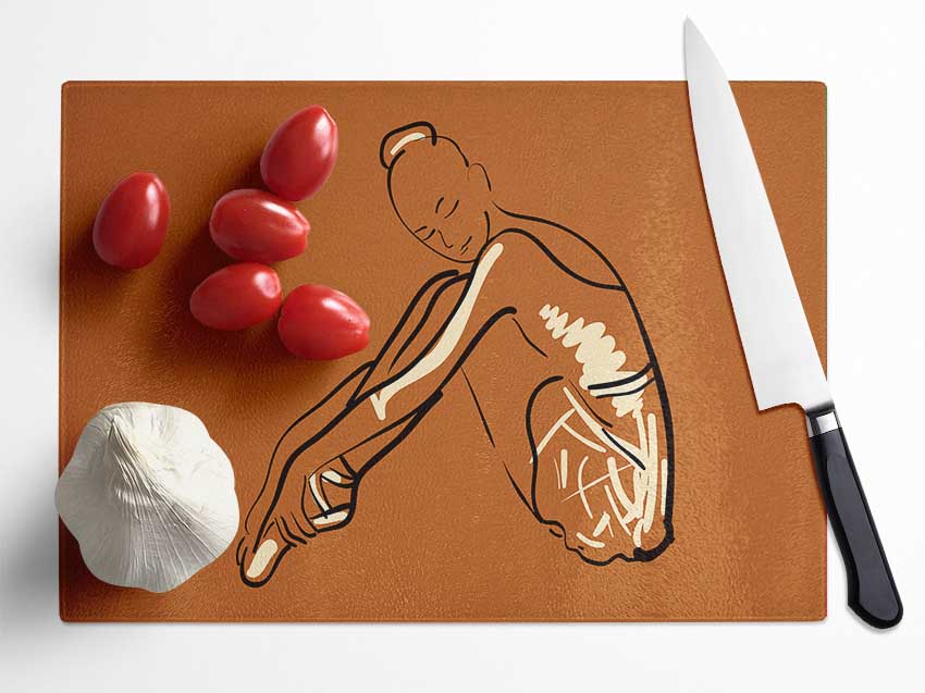 Brown Ballerina 1 Glass Chopping Board