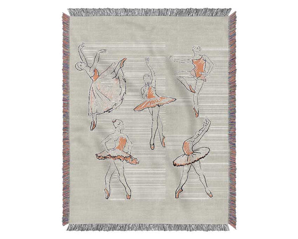 Pink White Ballerina 2 Woven Blanket