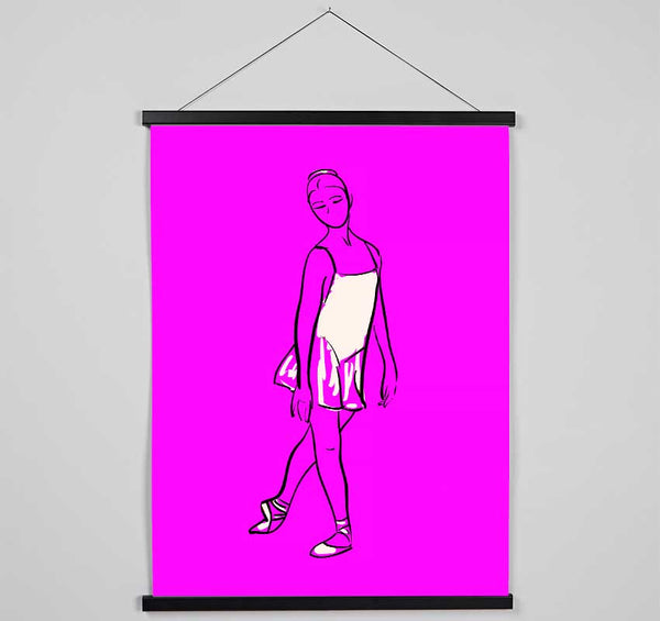 Pink White Ballerina 4 Hanging Poster - Wallart-Direct UK