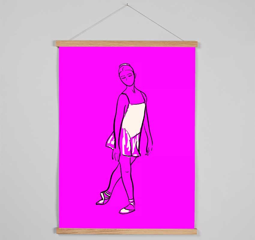 Pink White Ballerina 4 Hanging Poster - Wallart-Direct UK