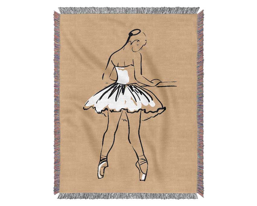 Beige White Ballerina 2 Woven Blanket