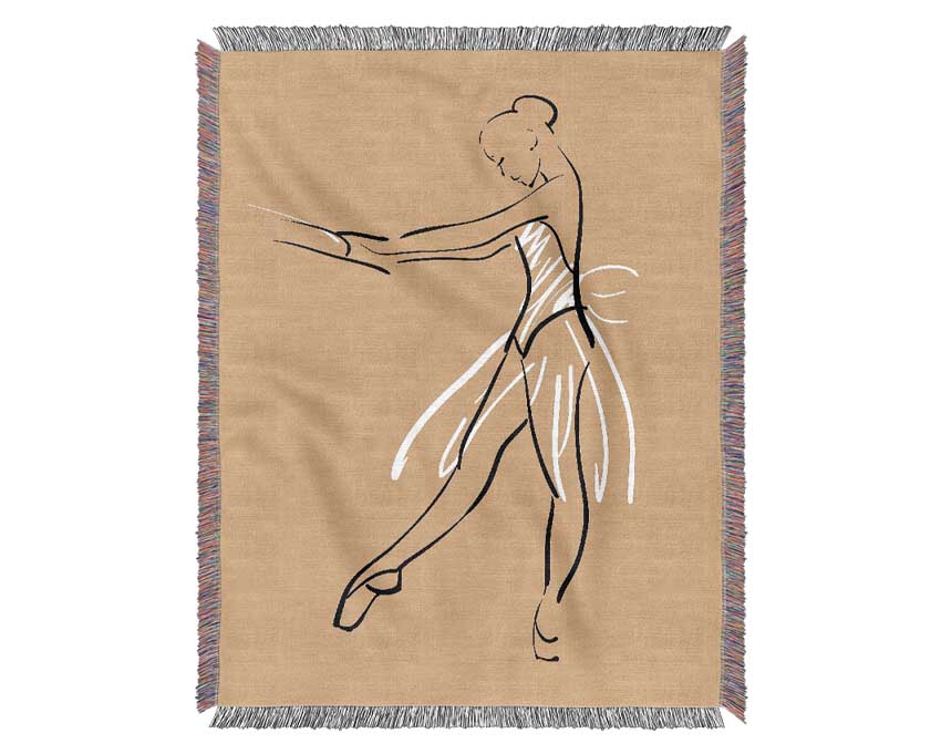 Beige White Ballerina 3 Woven Blanket