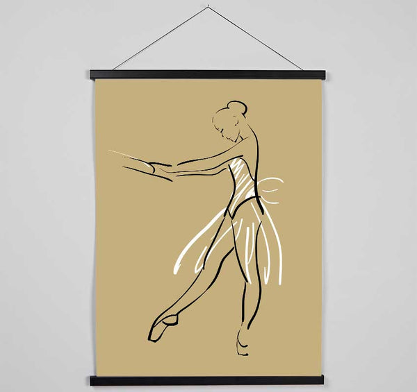 Beige White Ballerina 3 Hanging Poster - Wallart-Direct UK