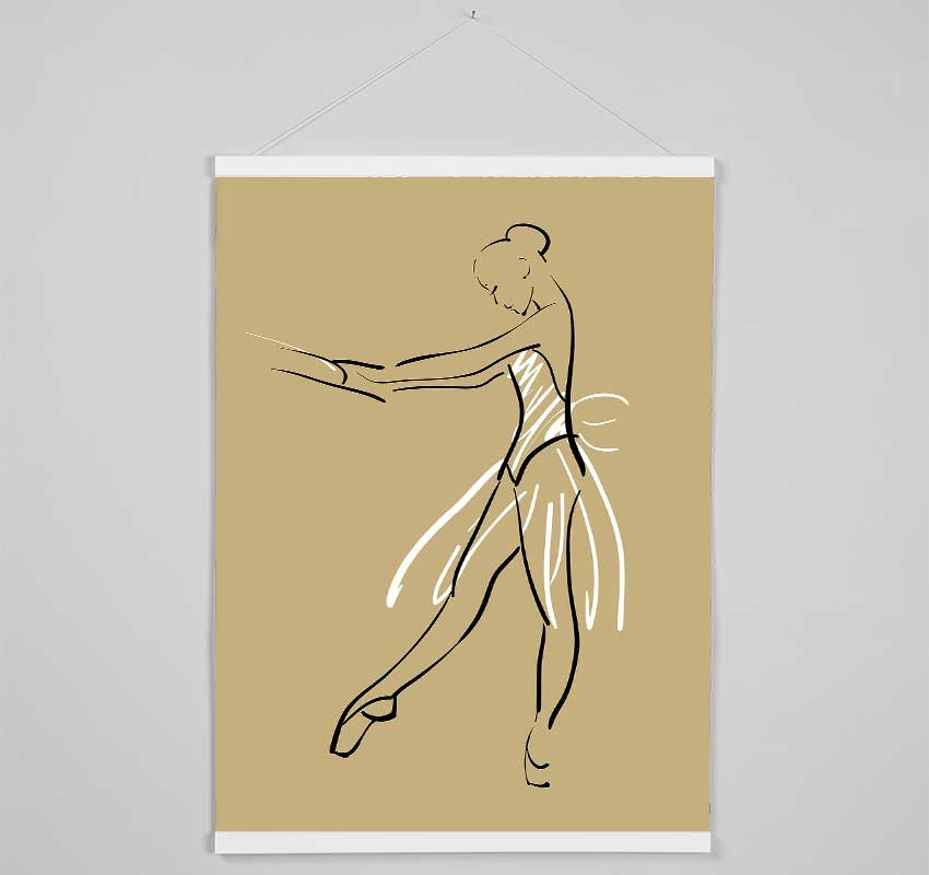 Beige White Ballerina 3 Hanging Poster - Wallart-Direct UK