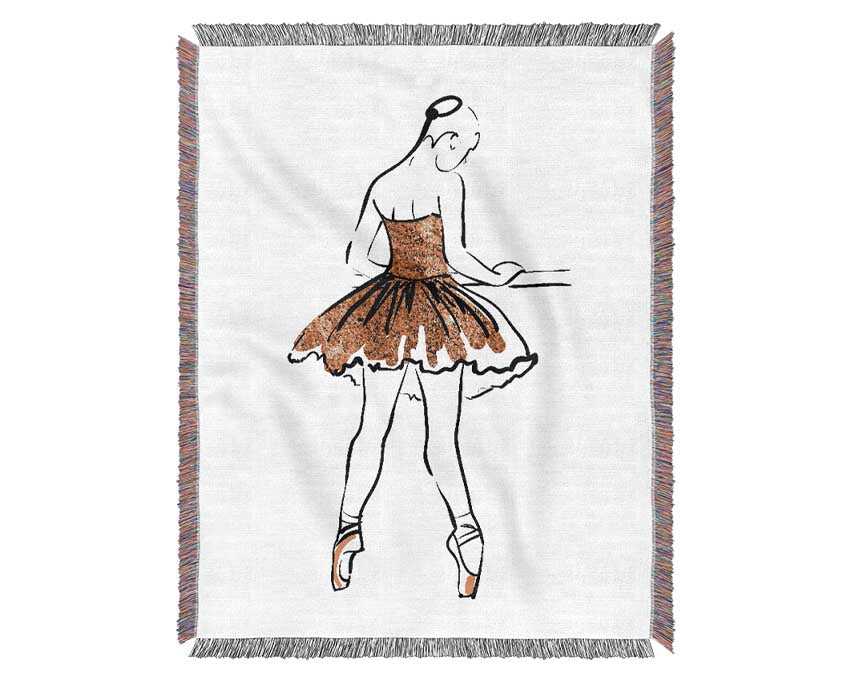 Golden Pink Ballerina 3 Woven Blanket