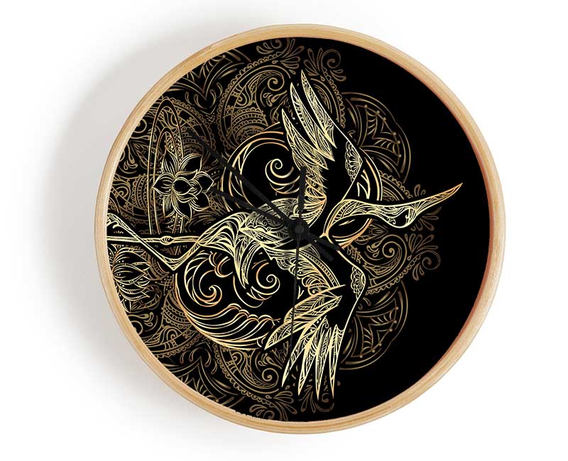 Golden Crane Clock - Wallart-Direct UK