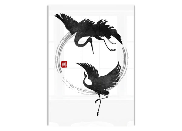 Japanese Cranes In The Circle Of Life