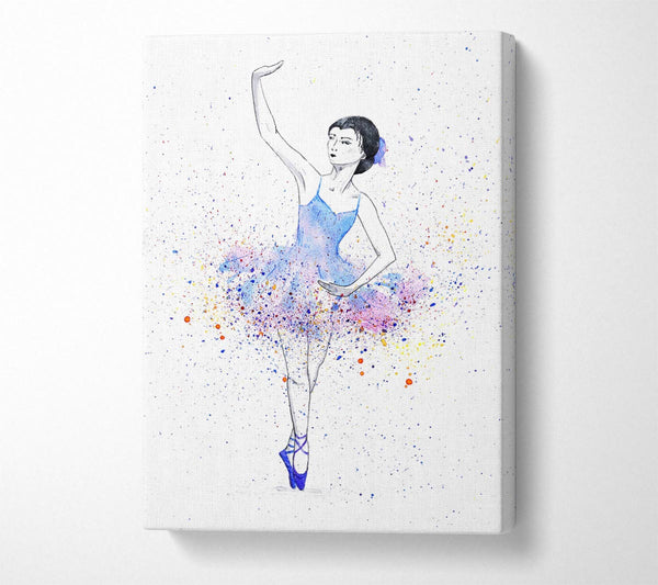 Picture of Blue Pink Ballerina 5 Canvas Print Wall Art