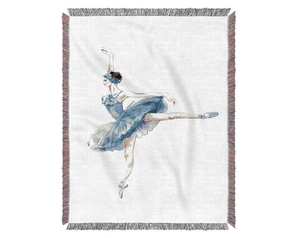 Blue Ballerina 8 Woven Blanket