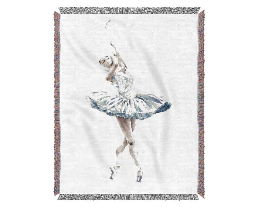 White Ballerina 3 Woven Blanket