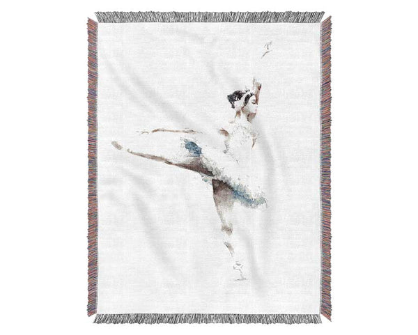 White Ballerina 4 Woven Blanket