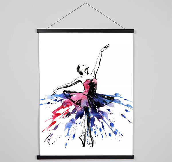 Blue Pink Ballerina 8 Hanging Poster - Wallart-Direct UK