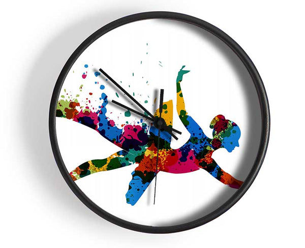 Rainbow Ballerina 1 Clock - Wallart-Direct UK