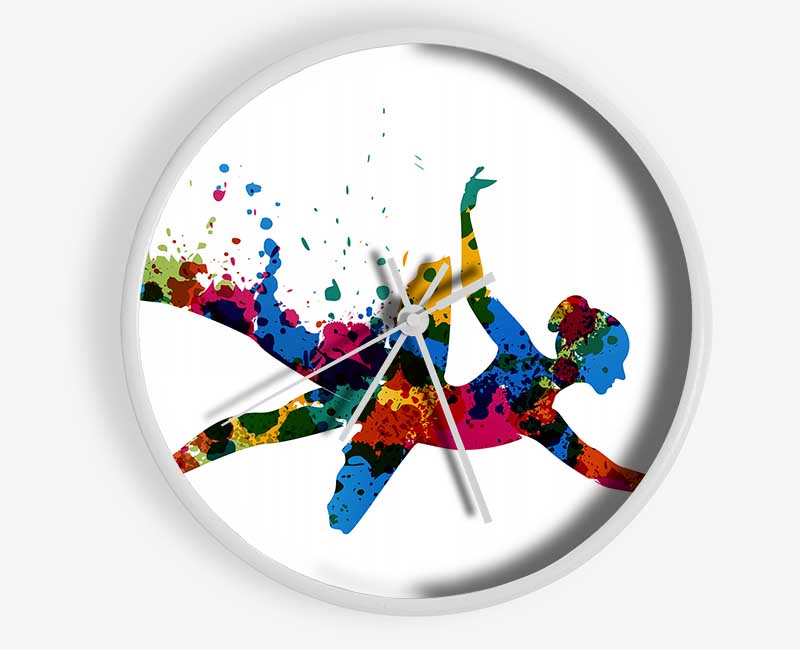 Rainbow Ballerina 1 Clock - Wallart-Direct UK