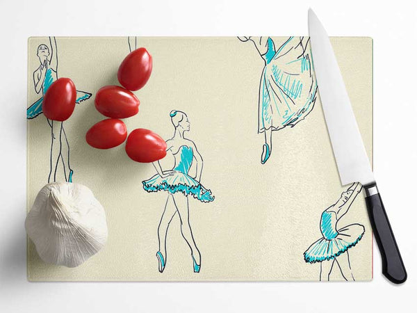 Blue Ballerina 7 Glass Chopping Board