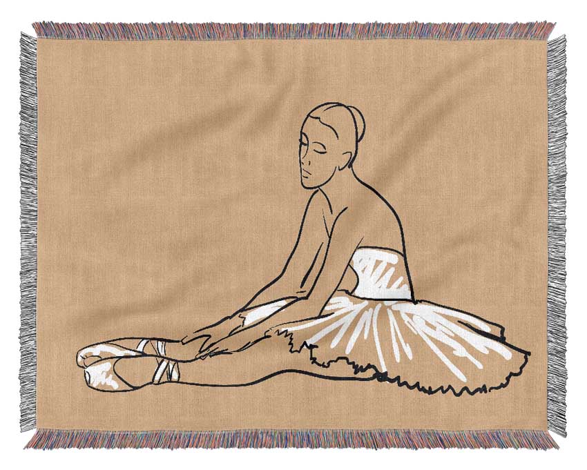 Beige White Ballerina 4 Woven Blanket