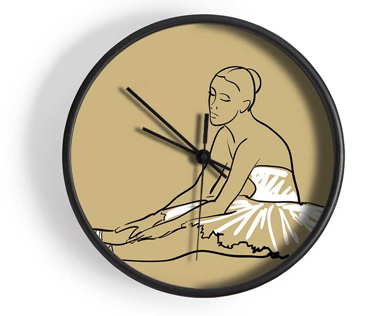 Beige White Ballerina 4 Clock - Wallart-Direct UK