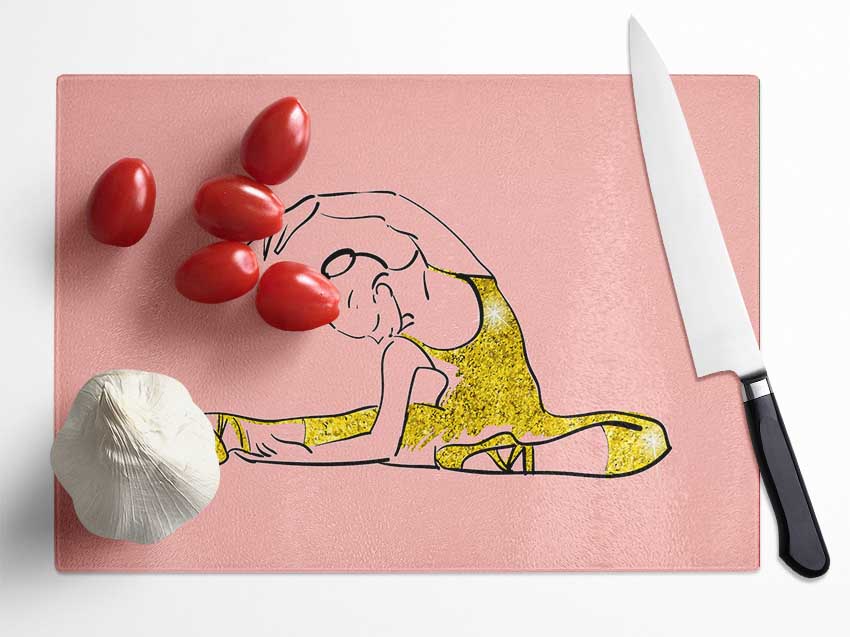 Golden Pink Ballerina 4 Glass Chopping Board