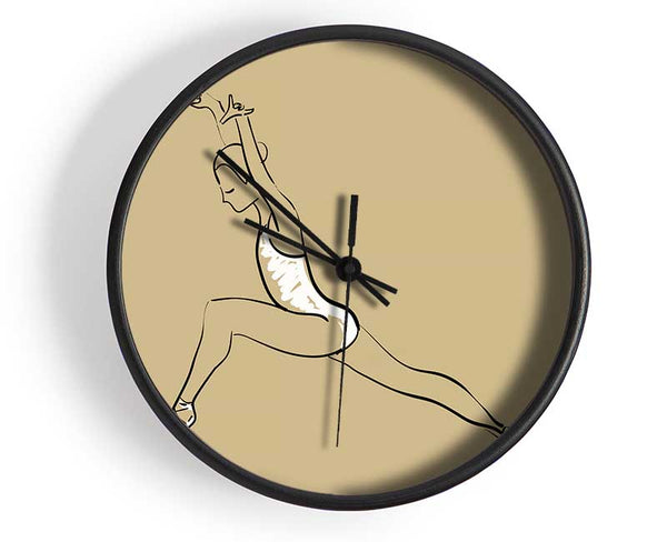 Beige White Ballerina 5 Clock - Wallart-Direct UK