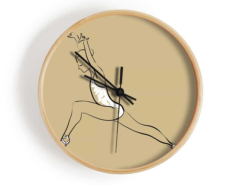 Beige White Ballerina 5 Clock - Wallart-Direct UK