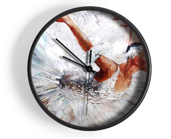 White Ballerina 2 Clock - Wallart-Direct UK