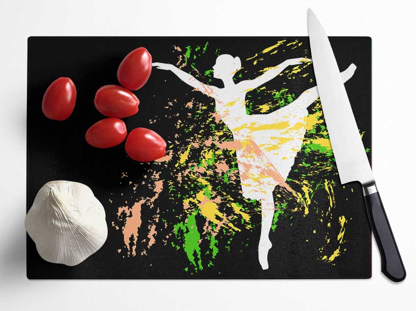 Rainbow Ballerina 3 Glass Chopping Board