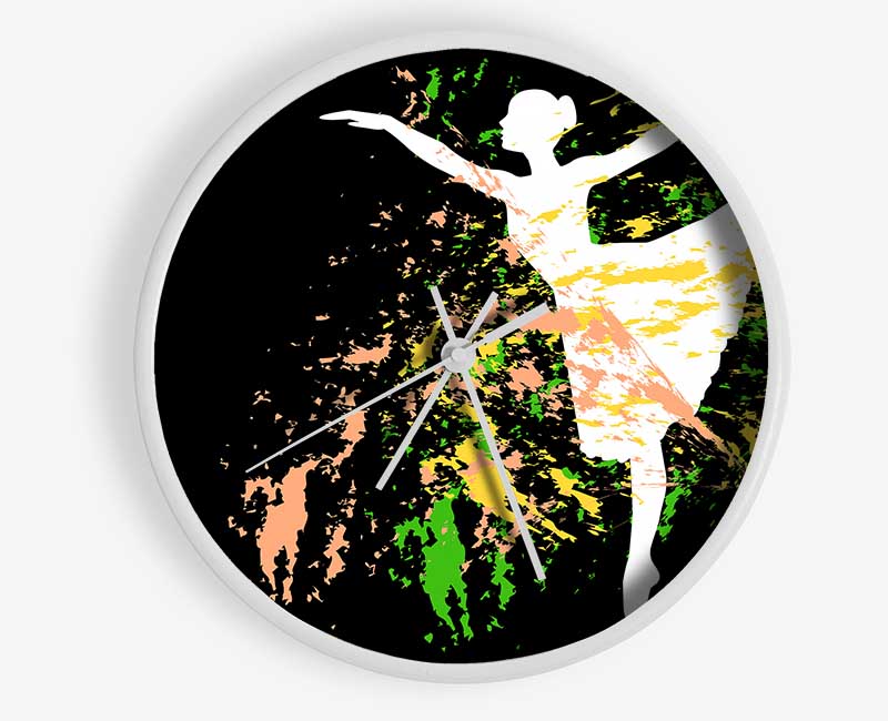 Rainbow Ballerina 3 Clock - Wallart-Direct UK