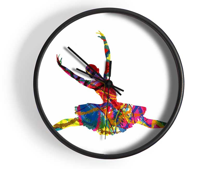 Rainbow Ballerina 2 Clock - Wallart-Direct UK