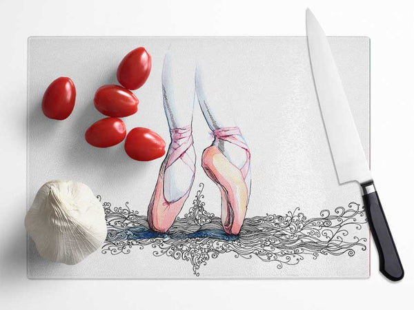 Ballerina Shoes 3 Glass Chopping Board