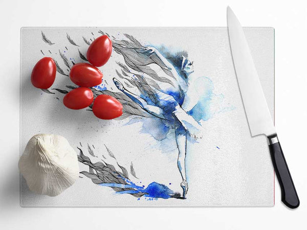 Blue Ballerina 12 Glass Chopping Board