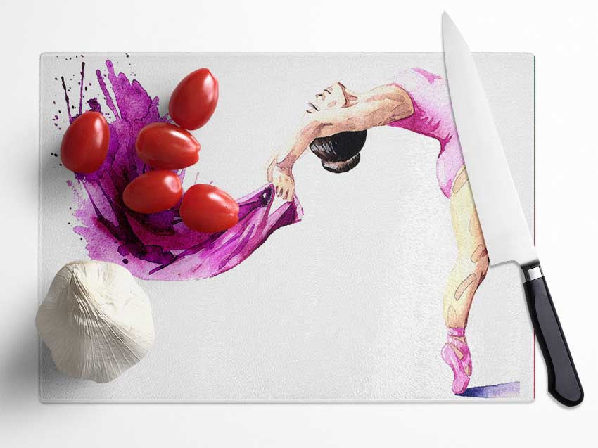 Pink Ballerina 2 Glass Chopping Board