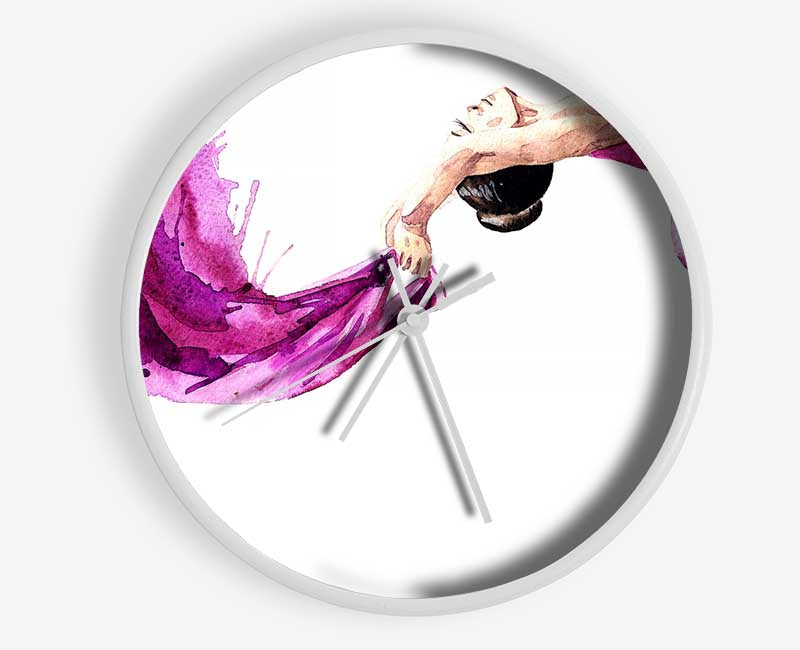 Pink Ballerina 2 Clock - Wallart-Direct UK