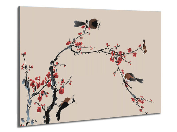 Chinese Cherry Blossom Birds