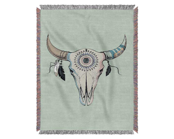 Red Indian Goats Head Woven Blanket