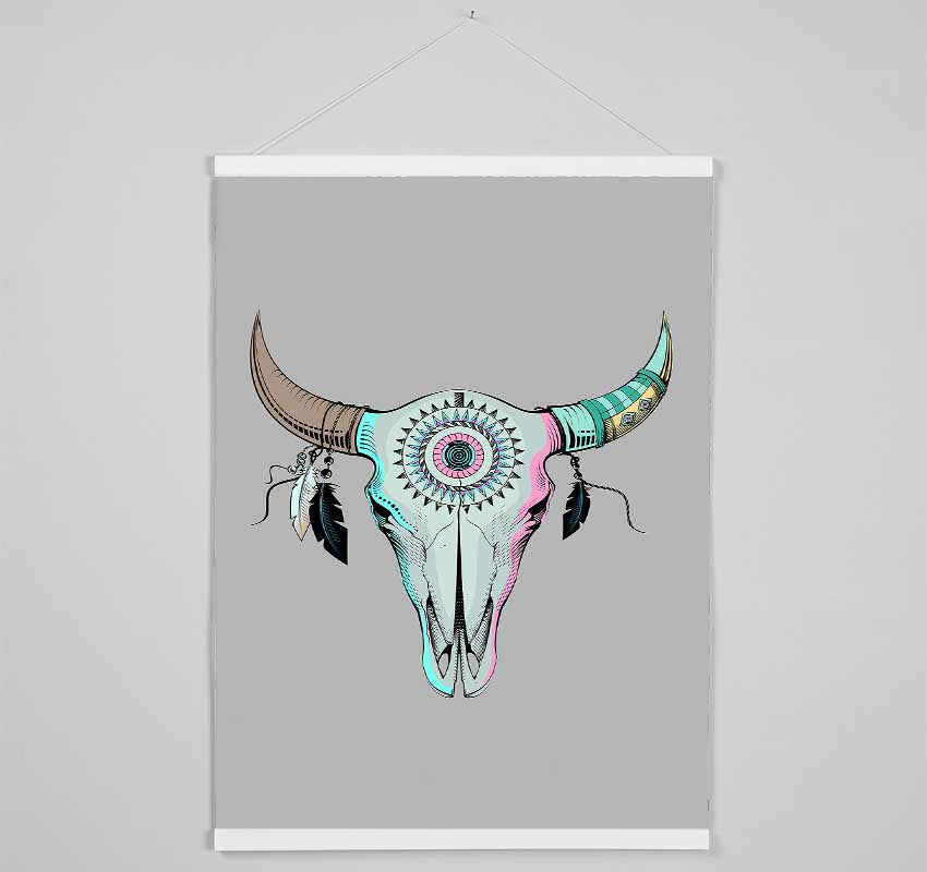 Red Indian Goats Head Hanging Poster - Wallart-Direct UK